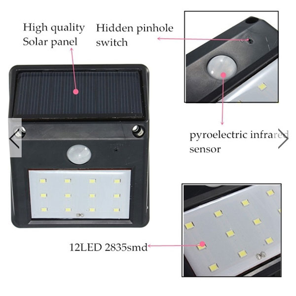 Solarni Led Reflektori 12 Dioda - Slika 6