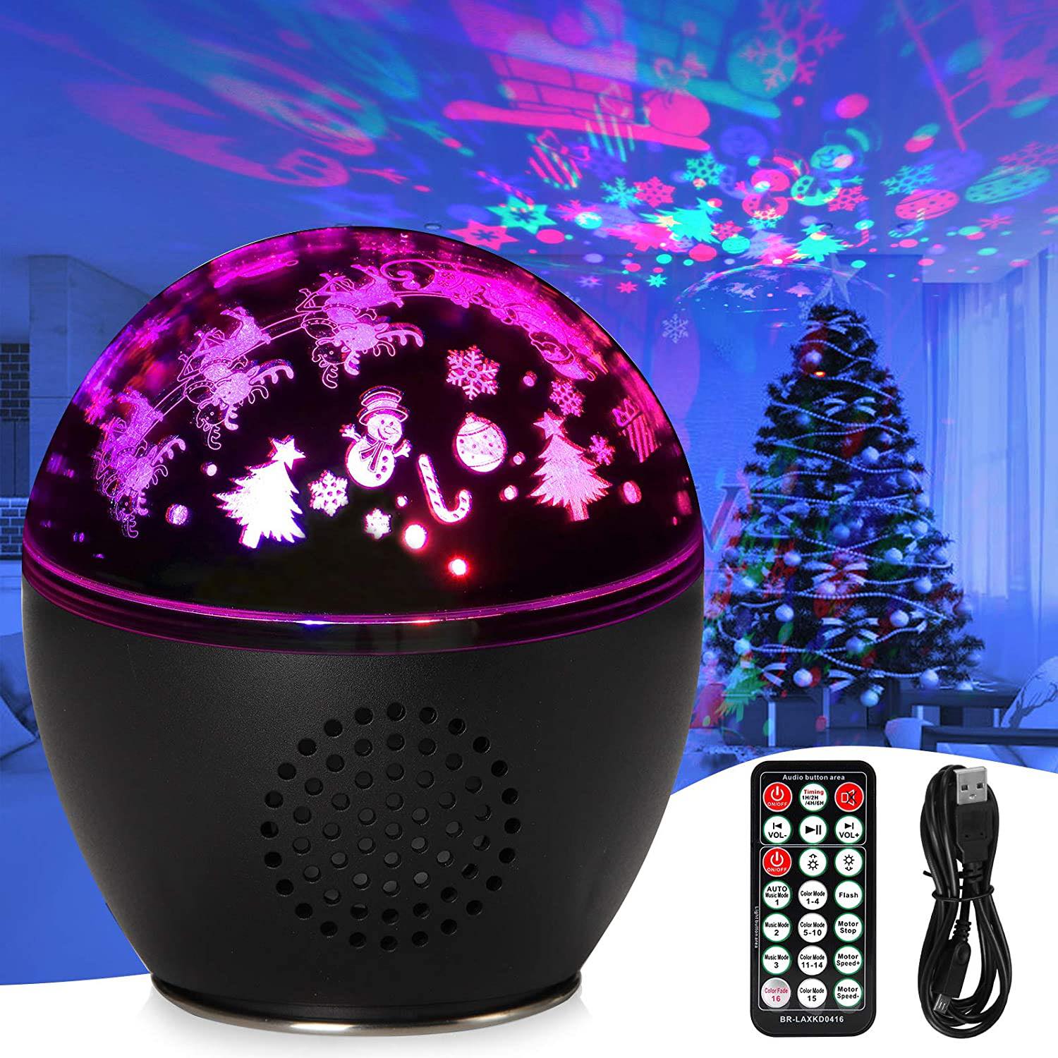 Novogodišnja LED Mini Bluetooth Muzička Kugla
