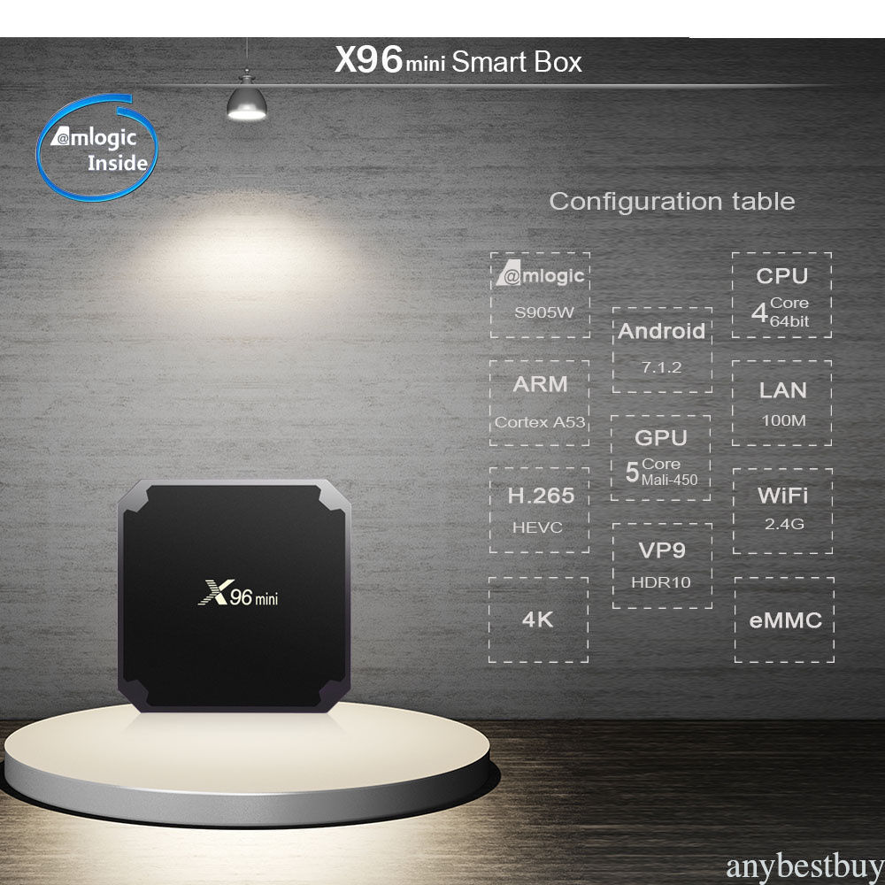X96 Mini TV Box Android Amlogic S905W Quad Core WiFi HD 2G+16G 4K Player - Slika 3