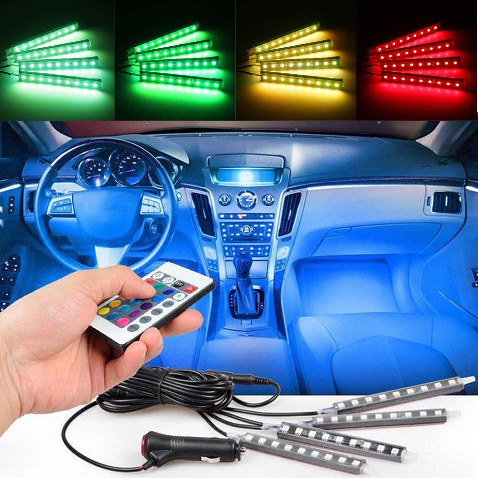 LED RGB Unutrašnja Auto Svetla + Daljinski - Dadi Shop