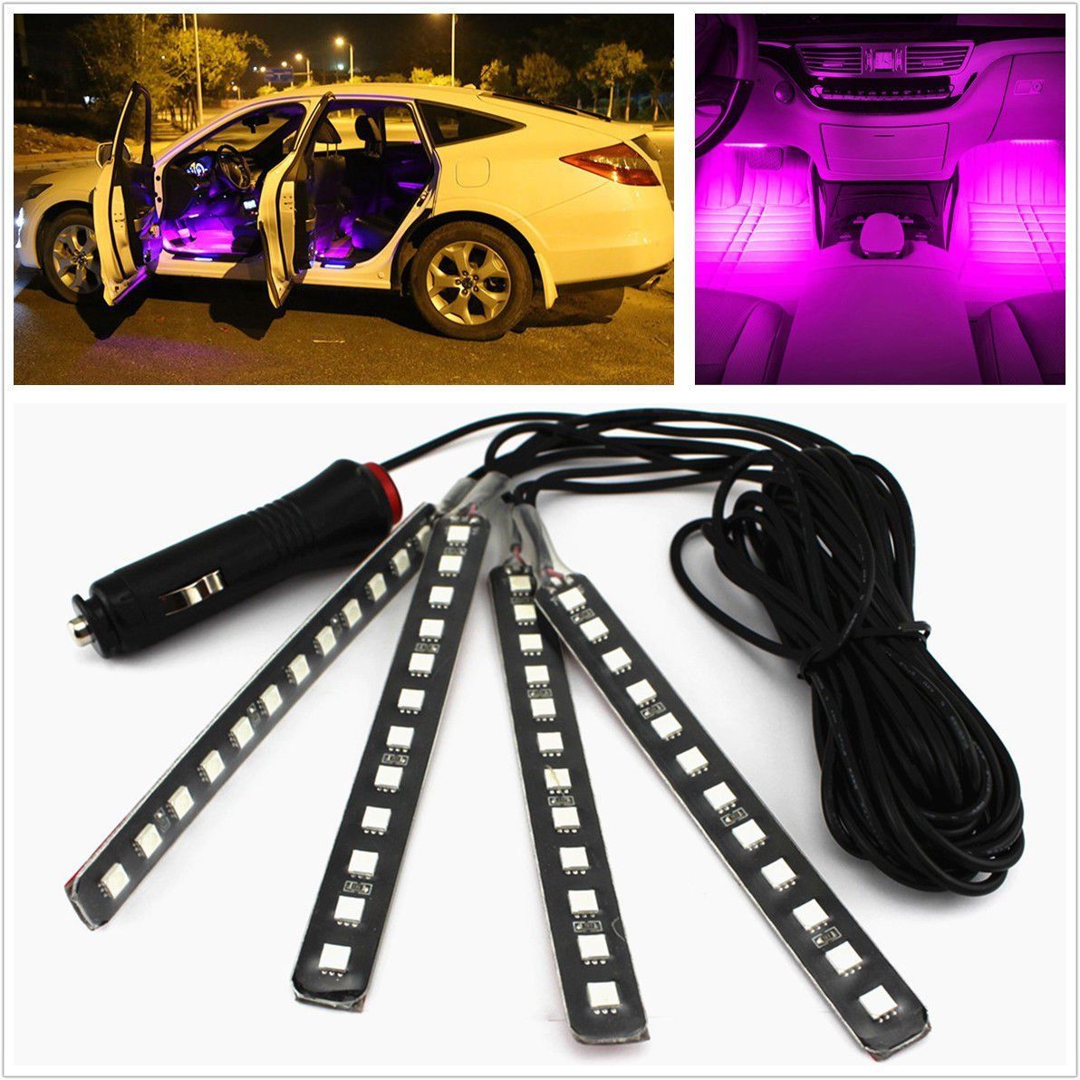 LED RGB Unutrašnja Auto Svetla + Daljinski - Slika 3