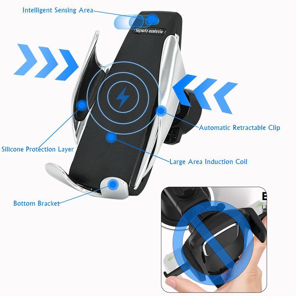 Auto držac za mobilni telefon i bežični WIFI punjač S5 sa senzorom - Slika 4