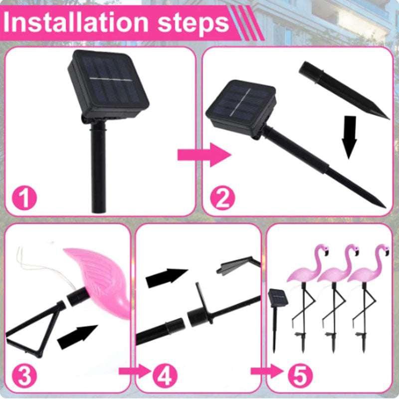 Solarna Lampa Za Dvoriste - Flamingo